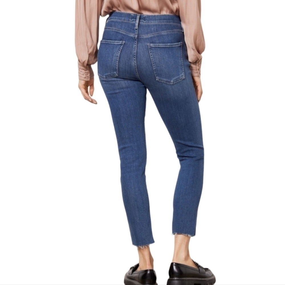 Agolde Women's Sophie Skinny Frayed Hem Denim Blue Jeans, Size 27 - Picture 3 of 16